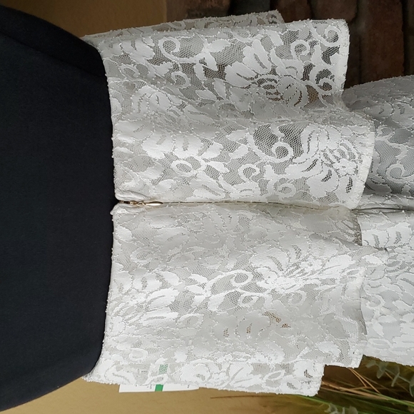 🆕️ Thalia ♡ Sodi White Ruffle Floral Lace Overlay Strapless Dress SIZE: L - Picture 6 of 12